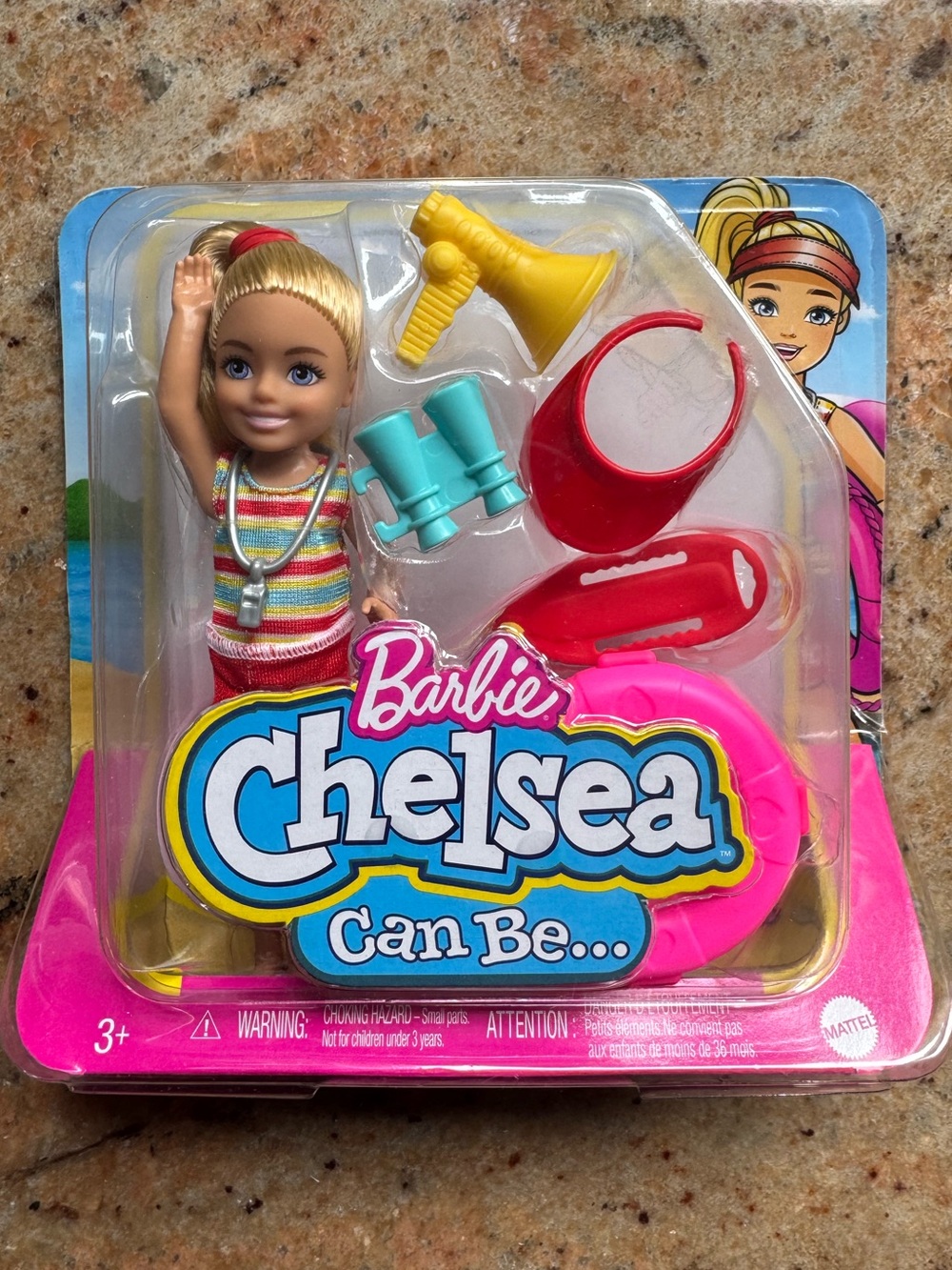 Barbie Chelsea Can Be…. Blonde Doll with Pink, Red, Yellow & Teal Accessories